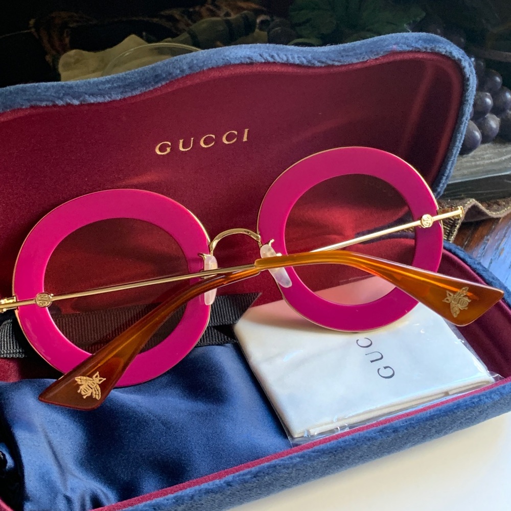 SOLD⛔️Authentic GUCCI 44 Round Crystals acetate/metal sunglasses - Picture 7 of 16